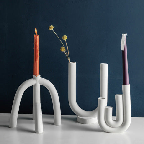 Curva Ceramic Candle Holders