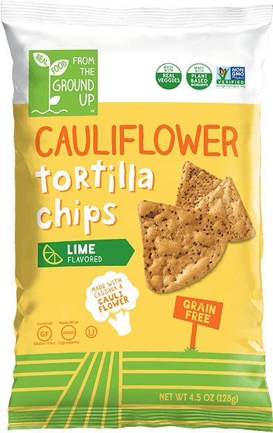 Ground Up Cauliflower Tortilla Chips  Lime - 4.5oz.