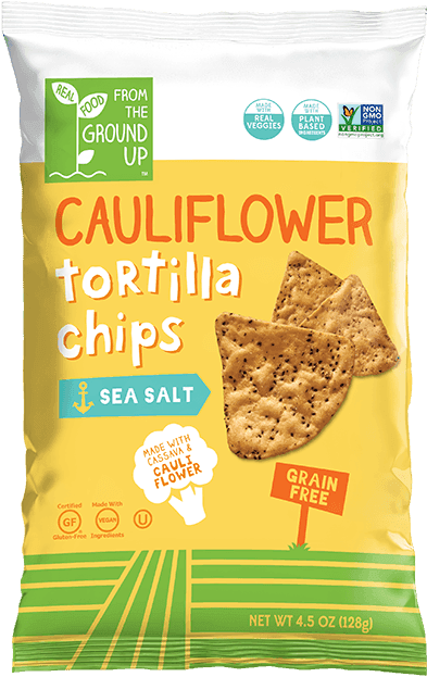 Ground Up Cauliflower Tortilla Chips  Sea Salt - 4.5 oz.